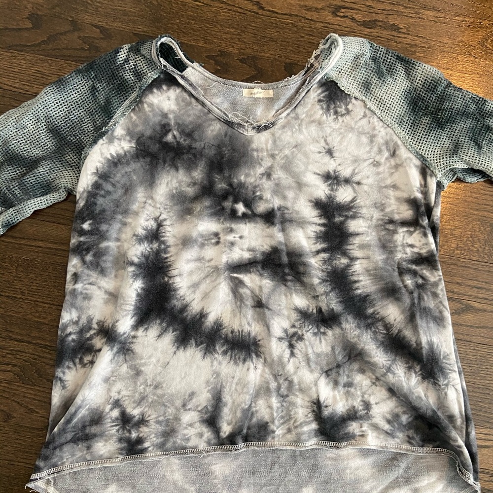 Black/dark blue and white tie dye sweatshirt